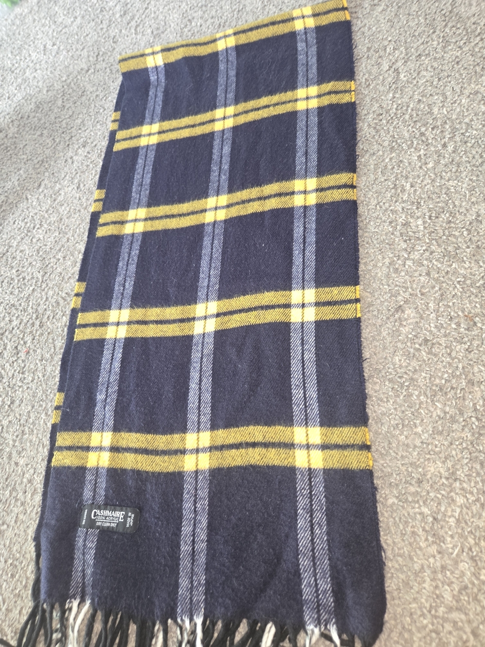 Vintage 1980s Christian Dior Monsieur Cashmaire Plaid Scarf RN 61486 Japan